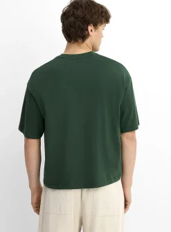 D embroidery crew-neck T-shirt