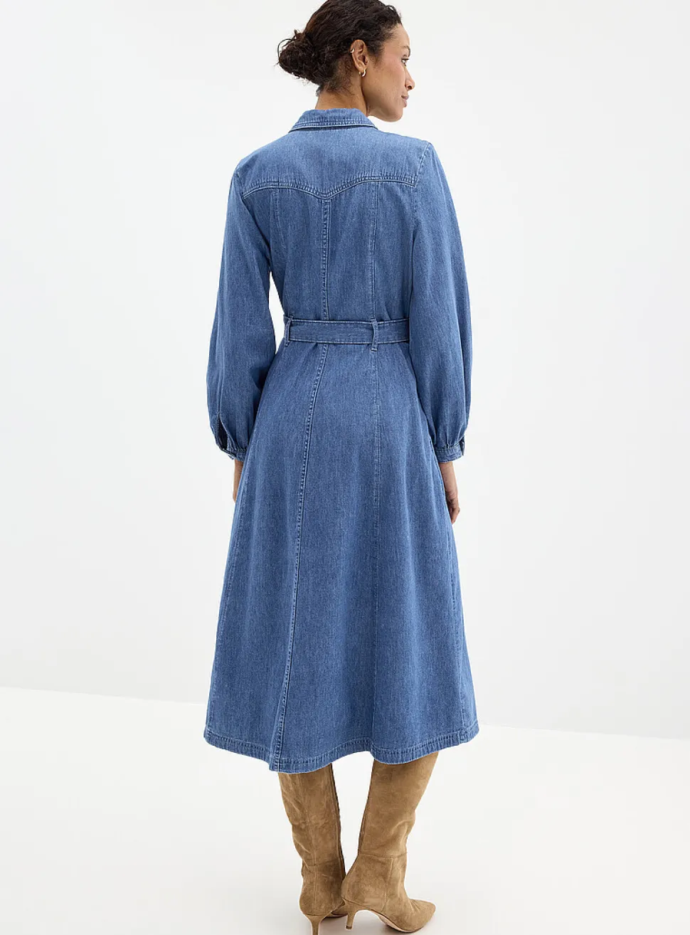 Denim midi shirtdress