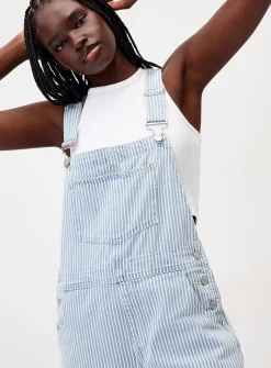 Denim overall shorts