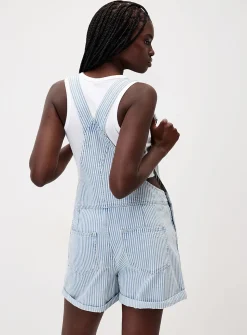 Denim overall shorts
