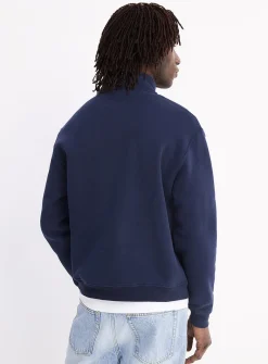 Destination embroidery zip-neck sweatshirt