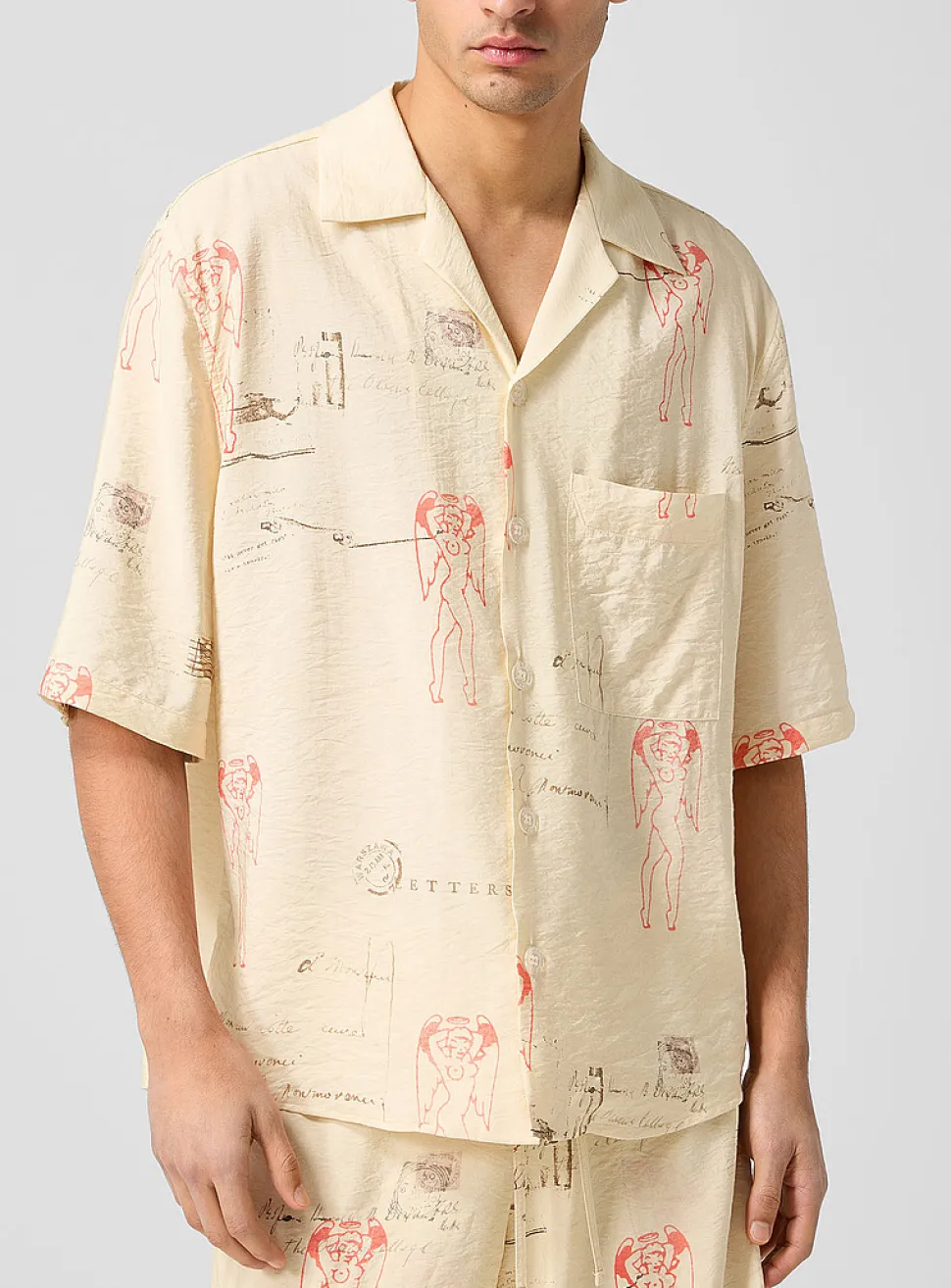 Devil postcard cabana shirt