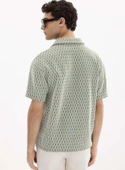 Diamond jacquard polo