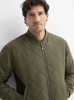 Diamond quilted bomber jacket