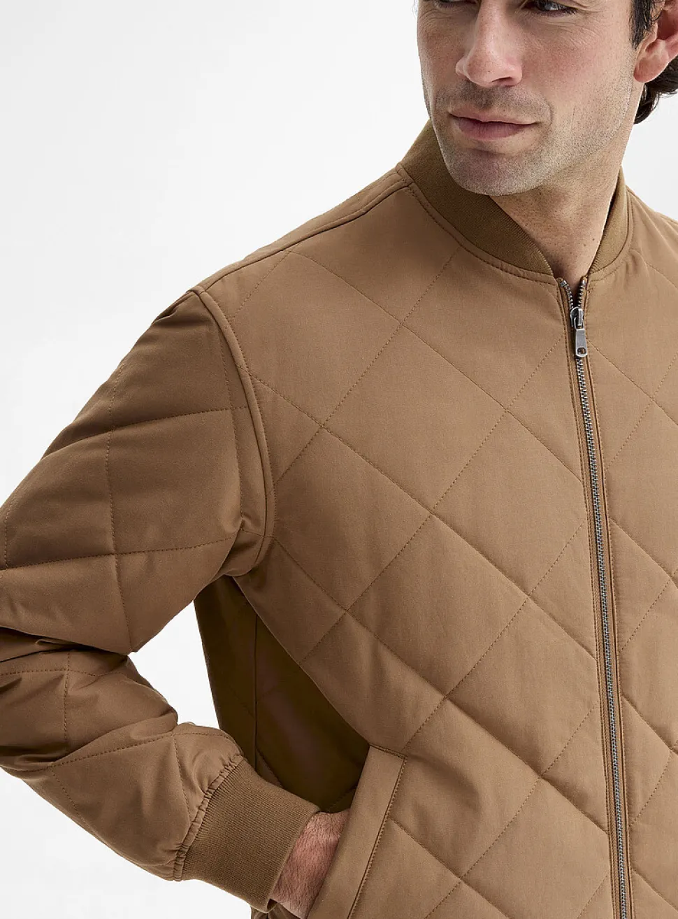 Diamond quilted bomber jacket