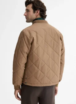 Diamond quilted bomber jacket
