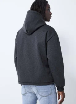 Dineo metallic-logo charcoal hoodie