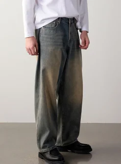 Dirty blue oversized jean
