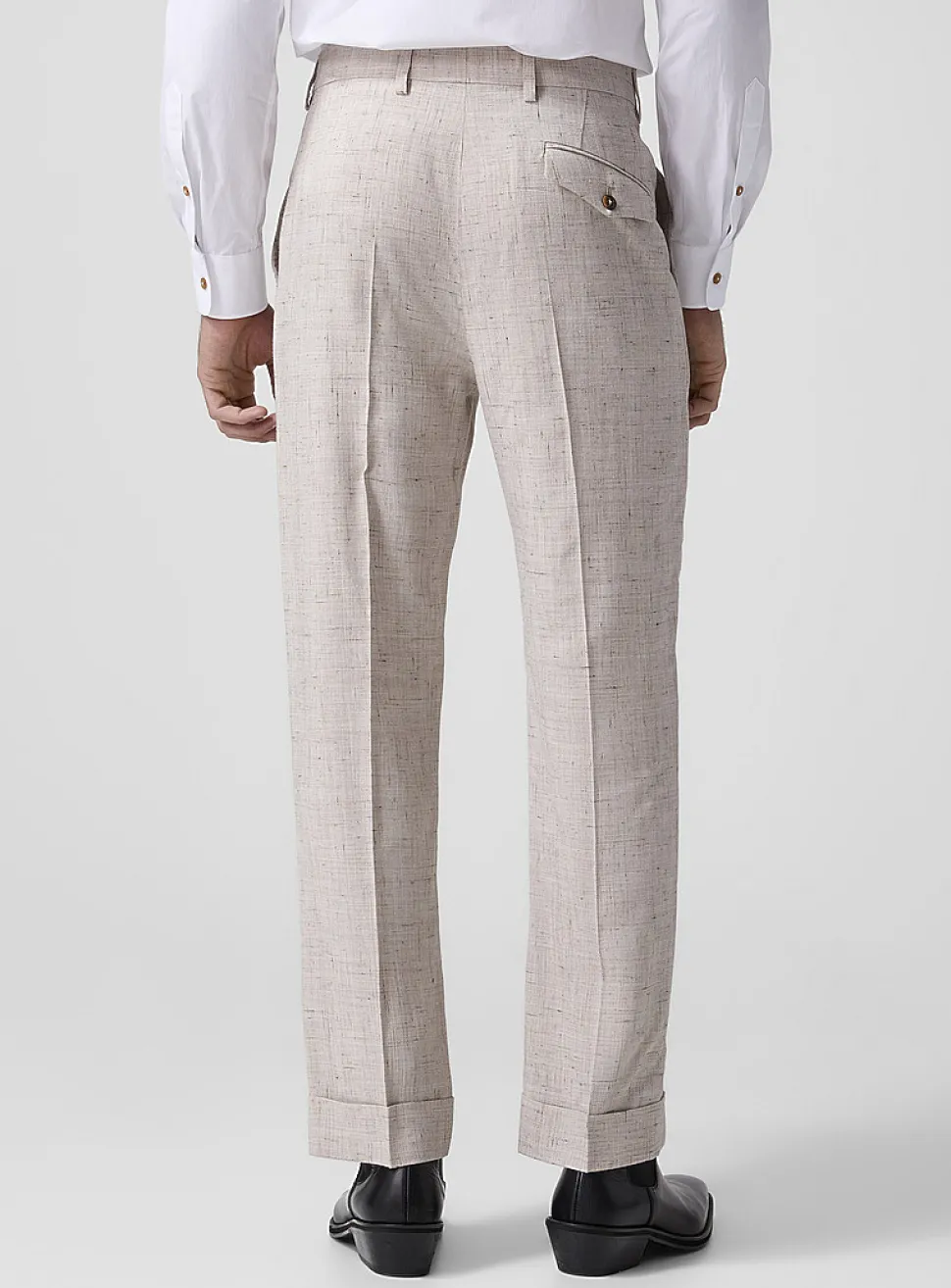 Doc chambray-like cuffed pant