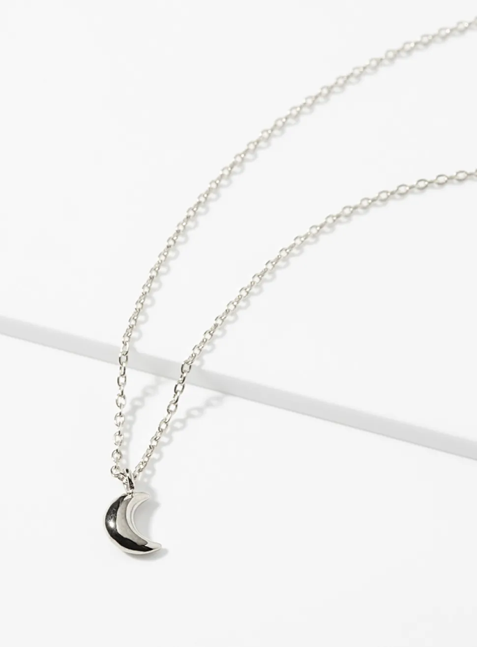 Domed moon necklace