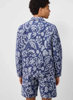 Dotwork floral jacquard overshirt