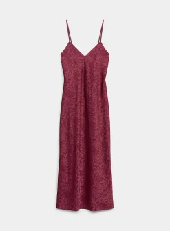 Double-face satin long slip dress