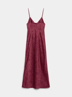 Double-face satin long slip dress