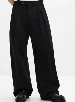 Double-pleat baggy chinos