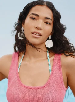 Double-seashell large earrings