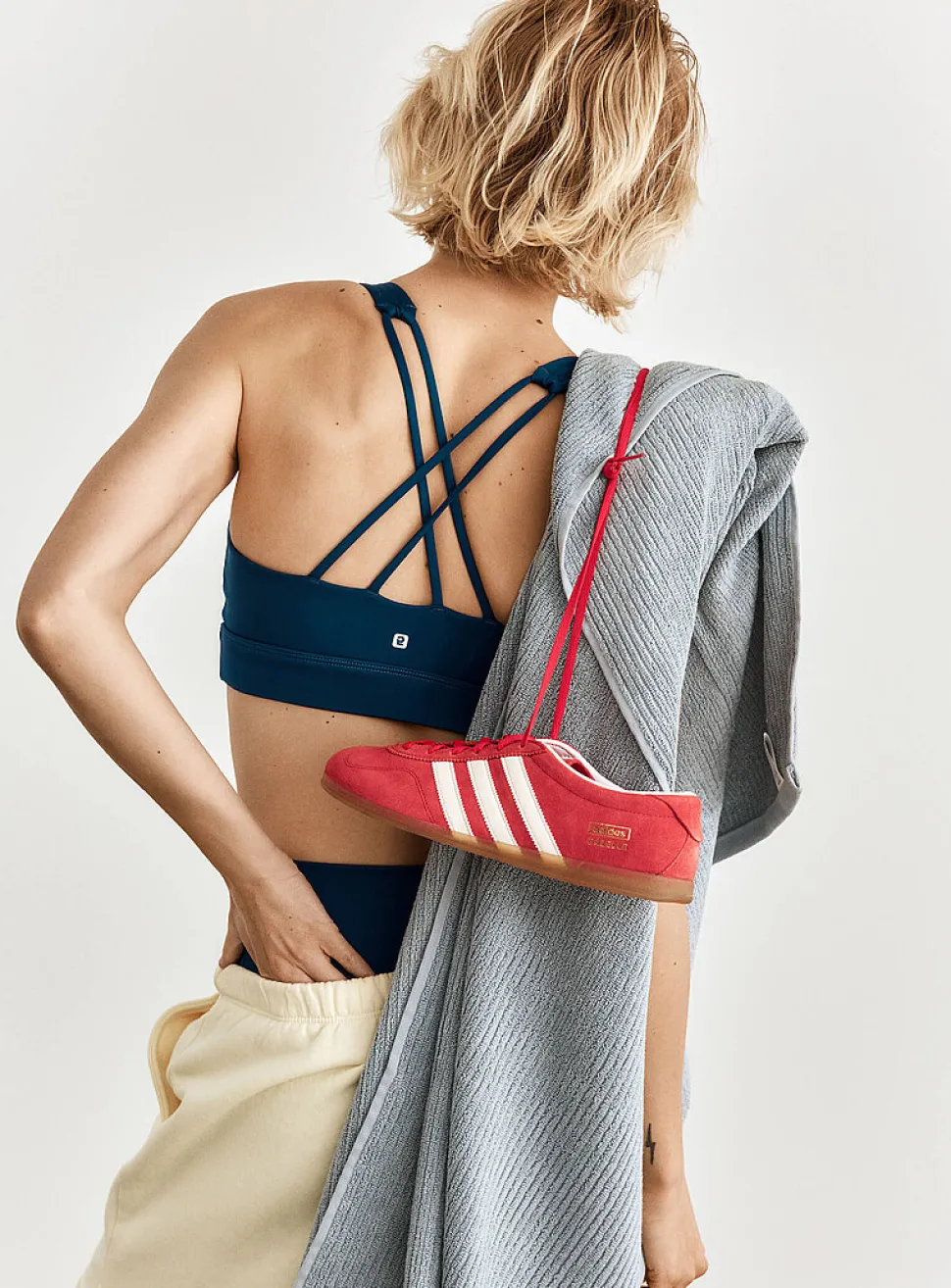 Double-strap V-neck sports bra