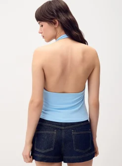 Draped halter-neck cami