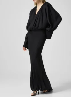 Draped lightweight chiffon dress