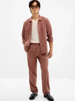 Dusty pink cotton-linen pant