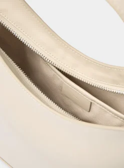 Egg smooth ecru leather bag