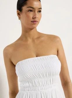 Elastic bust tiered maxi dress