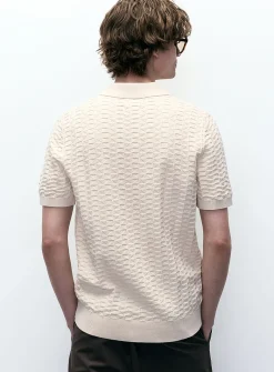 Embossed jacquard polo
