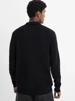Embossed knit polo