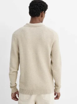 Embossed knit polo