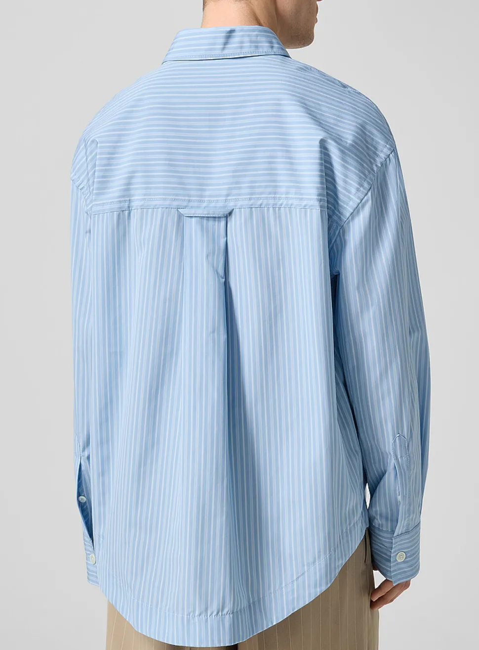 Embossed logo striped poplin shirt