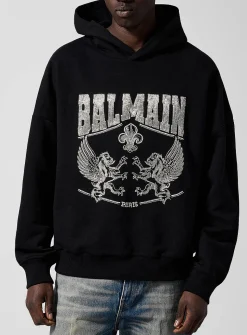 Embroidered-bead hoodie sweat