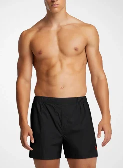 Embroidered logo poplin boxer
