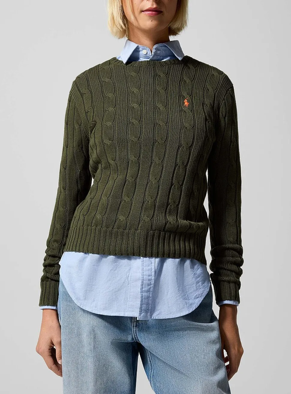 Embroidered logo wool and cashmere sweater