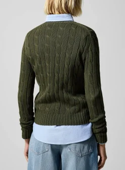 Embroidered logo wool and cashmere sweater