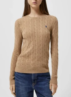 Embroidered logo wool and cashmere sweater