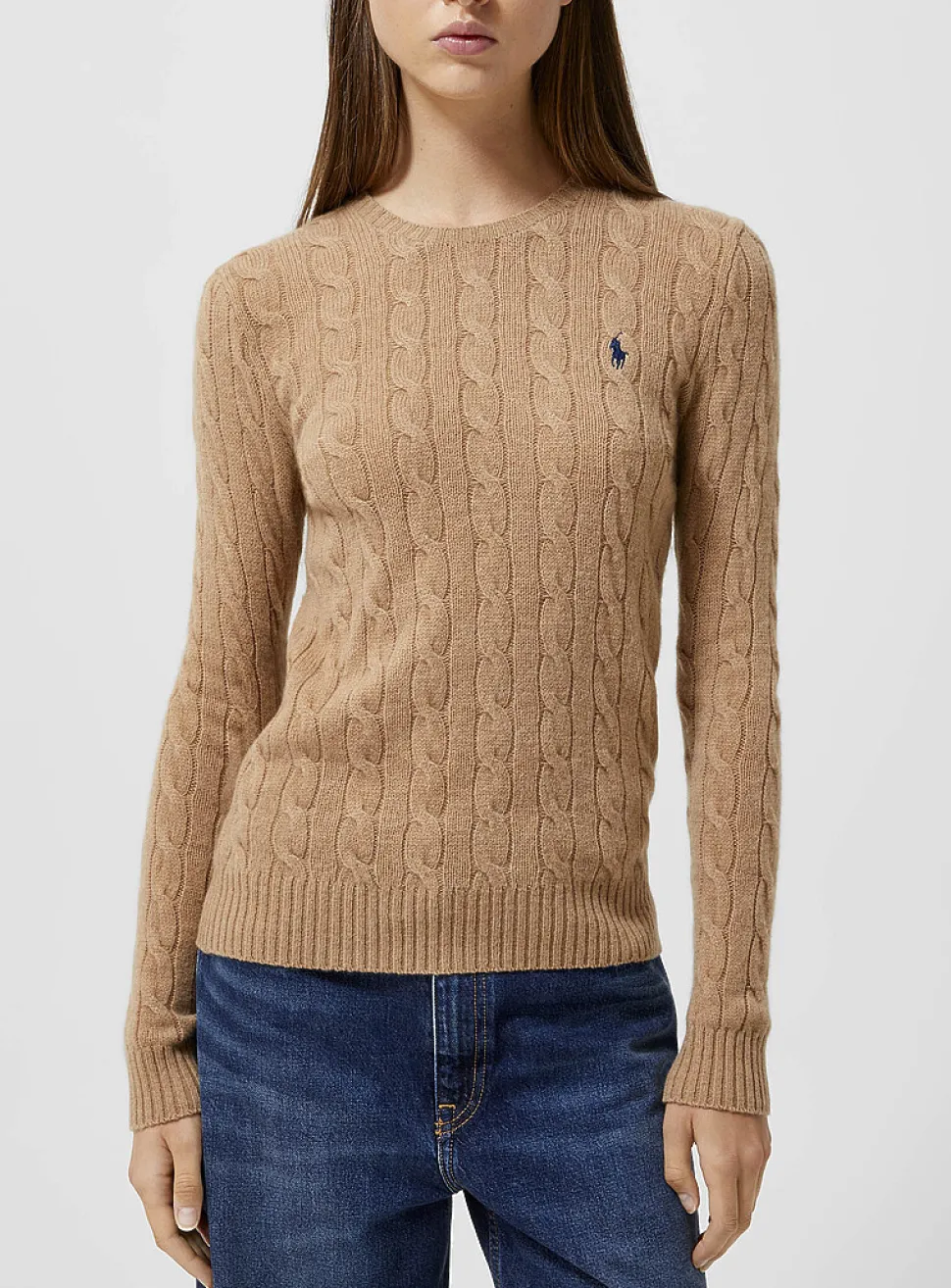Embroidered logo wool and cashmere sweater