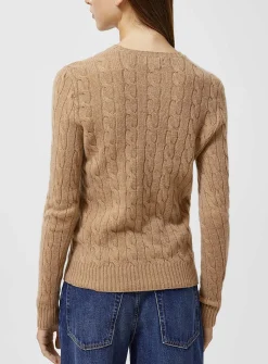 Embroidered logo wool and cashmere sweater