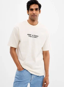 Embroidered message T-shirt