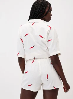 Embroidered peppers mini-short