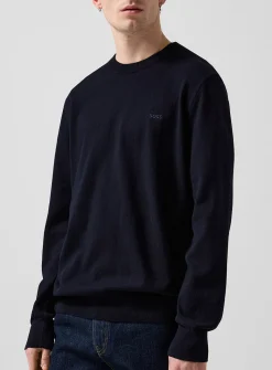 Embroidered signature pure cotton sweater