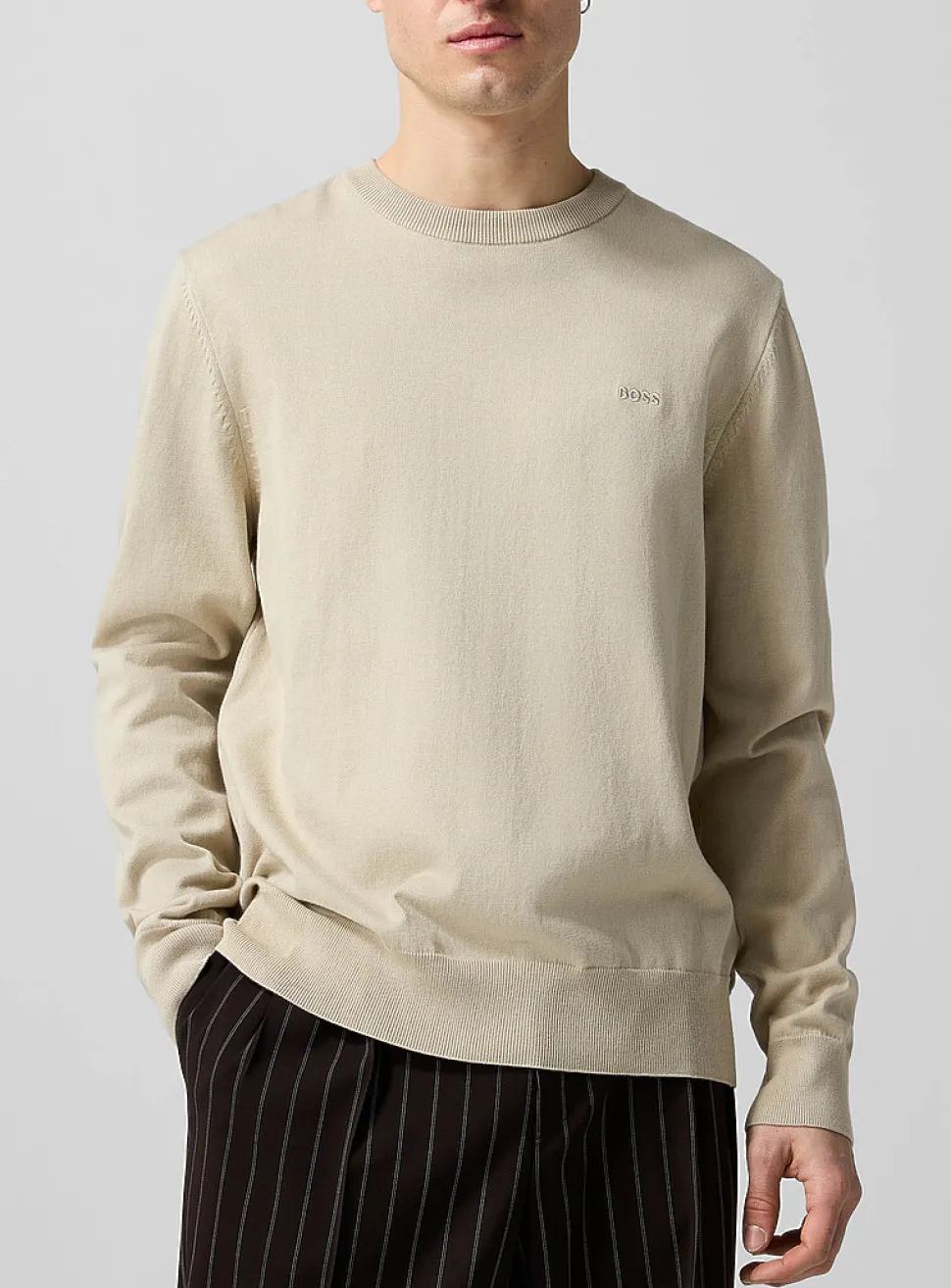 Embroidered signature pure cotton sweater