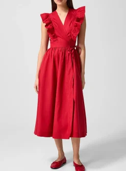 Ermione ruffled crossover dress