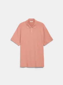 Etched stripe jersey polo