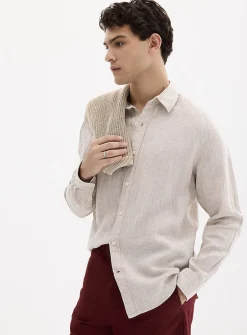 100% European linen long-sleeve shirt