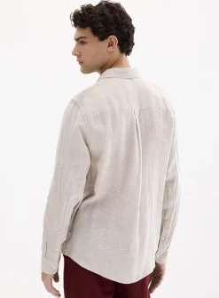 100% European linen long-sleeve shirt