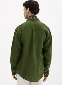 100% European linen long-sleeve shirt