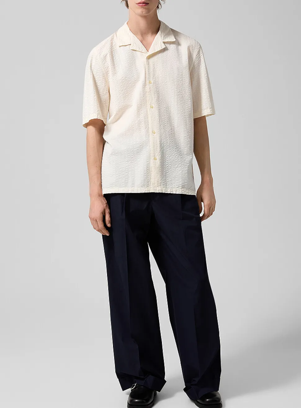 Evans brushed poplin belted pant