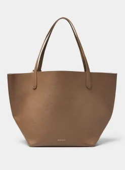 Everyday brown grained leather XL tote bag