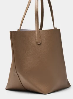 Everyday brown grained leather XL tote bag