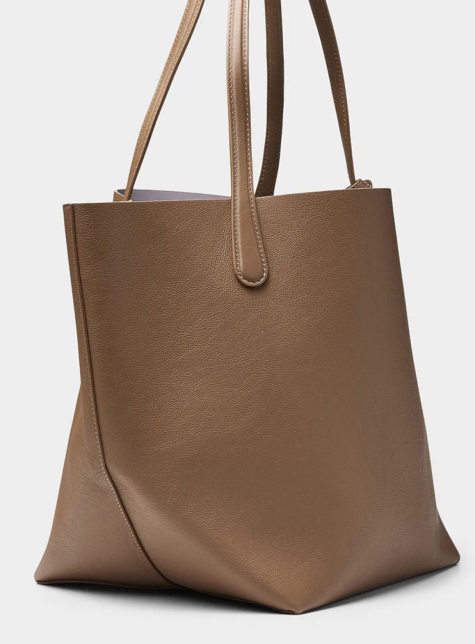 Everyday brown grained leather XL tote bag