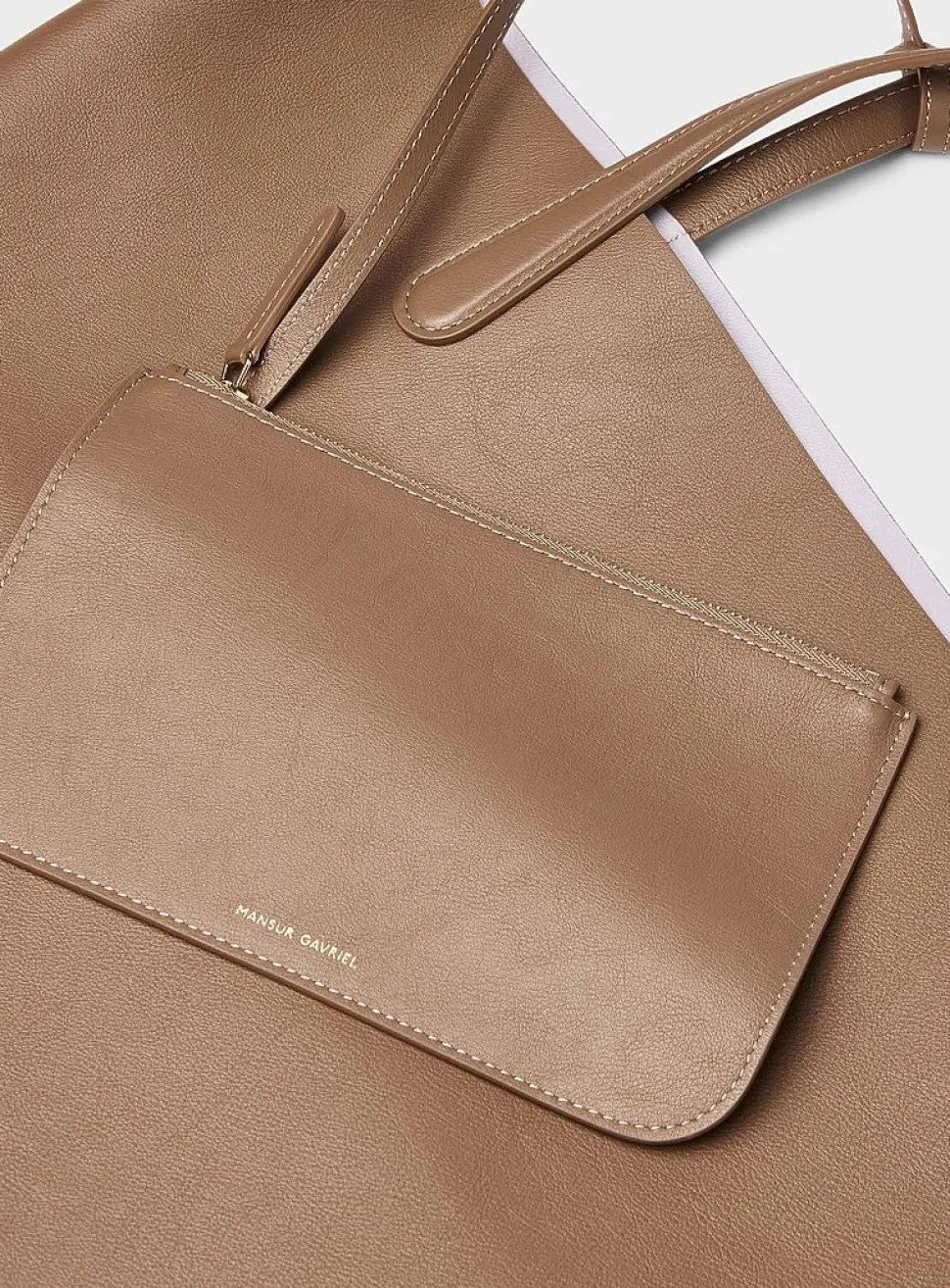 Everyday brown grained leather XL tote bag